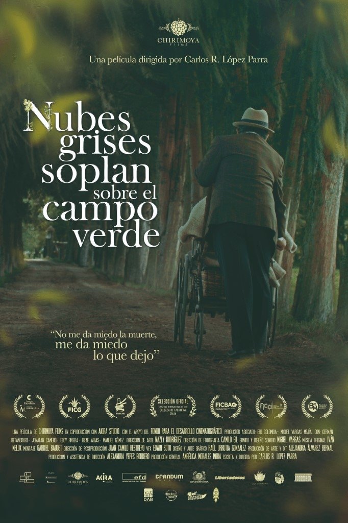 Nubes grises soplan sobre el campo verde - Bild 1 von 4